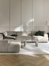 Salon lounge en velours côtelé Melva, Velours côtelé beige, larg. 339 x prof. 339 cm, dossier à gauche