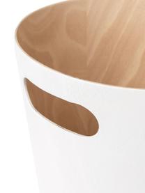 Papelera pequeña Woodrow Can, Madera pintada, Blanco, madera clara, Ø 23 x Al 28 cm, 7,5 L