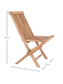 Skladacia záhradná stolička z tíkového dreva Toledo, Tíkové drevo, Svetlohnedá, Š 44 x H 55 cm