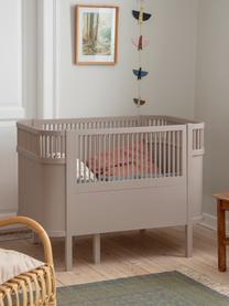 Rozkladacia detská posteľ z brezového dreva Baby & Junior, Lakované brezové drevo, Svetlosivá, Š 70 x D 110/150 cm