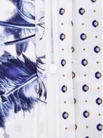 Baumwollperkal-Wendebettwäsche Jackie mit Blümchenmotiv, Webart: Perkal, Blau,Weiß, 135 x 200 cm + 1 Kissen 80 x 80 cm