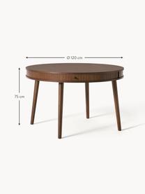 Okrúhly stôl s úložným priestorom Calary, Vzhľad orechového dreva, Ø 120 cm
