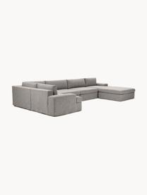 Sofá rinconera modular Russell, desenfundable, Tapizado: 100% algodón Alta resiste, Tapizado: relleno de espuma, Estructura: madera contrachapada de p, Patas: plástico Este producto es, Tejido gris, An 412 x F 206 cm