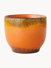 Handgemachte Keramik-Kaffeebecher 70's, 4 Stück, Keramik, Orange, Ø 8 x H 7 cm, 230 ml