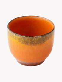 Ručne vyrobené keramické hrnčeky na kávu 70's, 4 ks, Keramika, Oranžová, Ø 8 x V 7 cm, 230 ml