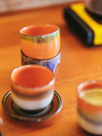 Handgemachte Keramik-Kaffeebecher 70's, 4 Stück, Keramik, Orange, Ø 8 x H 7 cm, 230 ml