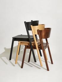 Krzesło z drewna Oblique, Stelaż: drewno bukowe, drewno dęb, Ciemne drewno naturalne, S 55 x G 51 cm