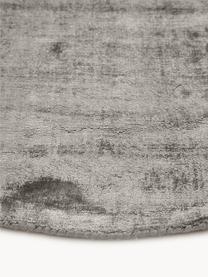 Tapis rond en viscose tissé main Jane, Gris, Ø 115 cm (taille S)