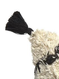 Funda de cojín con borlas Safro, estilo boho, 100% algodón, Negro, crema, An 30 x L 60 cm