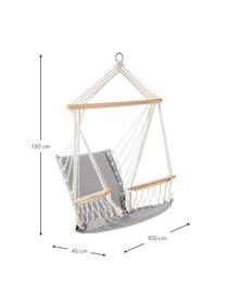 Hängesessel Baboon mit Holzarmlehne, Armlehnen: Platanenholz, Bezug: 50% Baumwolle, 50% Polyes, Grau, B 100 x T 45 cm