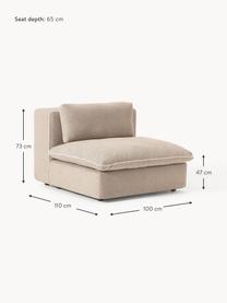 Mittelmodul Felix, Bezug: 100 % Polyester Der strap, Gestell: Massives Kiefern- und Fic, Webstoff Beige, B 100 x T 110 cm