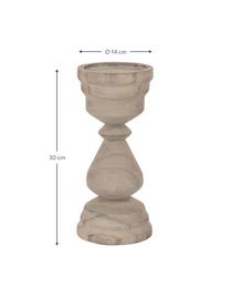 Candelabro in legno di paulownia Iris, Legno di paulownia, Taupe, Ø 14 x Alt. 30 cm