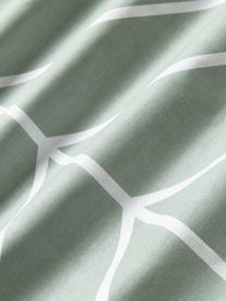 Taie d'oreiller en coton à motifs Mirja, Vert sauge, larg. 50 x long. 70 cm