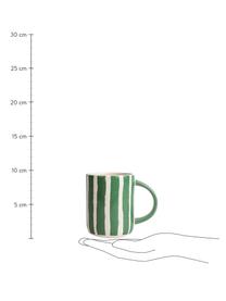 Tazas Liz, 2 uds., Gres, Blanco y verde lacado, Ø 8 x Al 10 cm, 280 ml