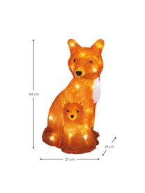 Svetelná LED dekorácia na batérie Fox, V 34 cm, Umelá hmota, Oranžová, biela, čierna, Š 21 x V 34 cm