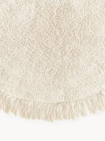 Tapis rond en coton tufté main Daya, Beige, blanc, Ø 200 cm (taille L)