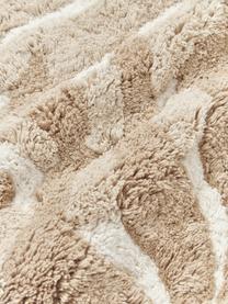 Baumwoll-Kissenhülle Sela mit getuftetem Pflanzen-Motiv, 100 % Baumwolle, Beige, Cremeweiss, B 45 x L 45 cm