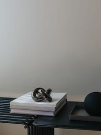 Oggetto decorativo dipinto a mano Nodo, Ceramica, cromato, Taupe lucido, Larg. 12 x Alt. 6 cm