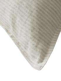 Federa arredo in lino a righe Alina, 100% lino, Beige, bianco latteo, Larg. 50 x Lung. 50 cm
