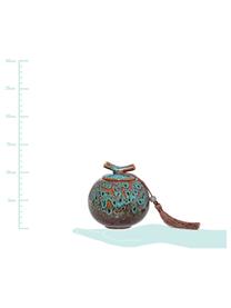 Bote decorativo Ebba, Tonos de turquesa y marrones, Ø 11 x Al 13 cm