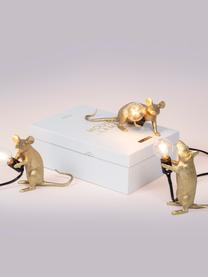 Kleine Design Tischlampe Mouse, Goldfarben, 5 x 13 cm