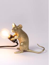 Kleine Design Tischlampe Mouse, Goldfarben, 5 x 13 cm
