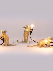 Kleine design tafellamp Mouse, Lamp: kunsthars, Goudkleurig, 5 x 13 cm