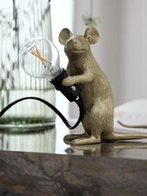 Kleine design tafellamp Mouse, Lamp: kunsthars, Goudkleurig, 5 x 13 cm