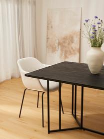 Mesa de comedor de madera de mango Luca, 180 x 90 cm, Tablero: madera de mango maciza, Estructura: metal, pintura en polvo, Negro, An 180 x F 90 cm