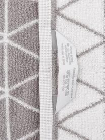 Wende-Handtuch Elina mit grafischem Muster in verschiedenen Größen, Taupe, Off White, Handtuch, B 50 x L 100 cm, 2 Stück
