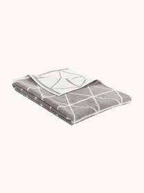 Dubbelzijdige handdoek Elina met grafisch patroon, 2 stuks, Taupe, crèmewit, Handdoek, B 50 x L 100 cm, 2 stuks