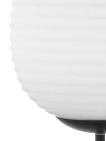 Lampe à poser boule Rille, Noir, blanc opale