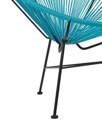 Loungesessel Bahia aus Kunststoff-Geflecht, Sitzfläche: Kunststoff, Gestell: Metall, pulverbeschichtet, Türkis, B 81 x T 73 cm