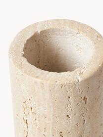 Deko-Vase Cleighton aus Travertin, Travertin, Beige Travertin, Ø 6 x H 20 cm