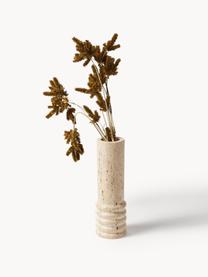 Deko-Vase Cleighton aus Travertin, Travertin, Beige Travertin, Ø 6 x H 20 cm