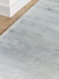 Tapis de couloir en viscose tissé main Jane, Gris-bleu, larg. 80 x long. 200 cm