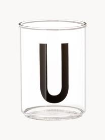 Vasos de diseño Personal (variantes de A a Z), Vidrio de borosilicato, Transparente, negro, Vaso A, 300 ml