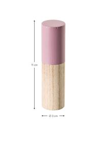 Set 3 ganci appendiabiti in legno Mandi, Legno di Paulownia, Marrone, rosa, grigio, Ø 3 x Prof. 11 cm