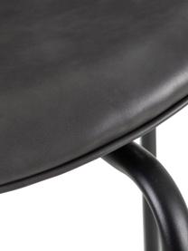 Krzesło tapicerowane ze sztucznej skóry Frankie, Tapicerka: sztuczna skóra (poliureta, Stelaż: polipropylen, Nogi: metal, Ciemny  szary, czarny, S 53 x G 50 cm