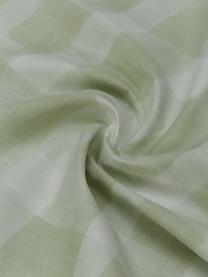 Taie d'oreiller design Candice Gray en percale de coton Milène, 2 pièces, Vert menthe, damier, 65 x 65 cm