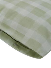 Taie d'oreiller design Candice Gray en percale de coton Milène, 2 pièces, Vert menthe, damier, 65 x 65 cm