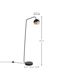 Lampa podłogowa Ray, Czarny, W 127 cm