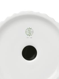 Portacandele in porcellana con superficie scanalata Tura, Porcellana, Bianco, Ø 12 x Alt. 10 cm