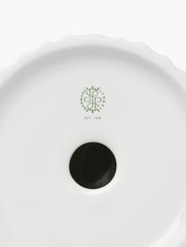 Portacandele in porcellana con superficie scanalata Tura, Porcellana, Bianco, Ø 12 x Alt. 10 cm