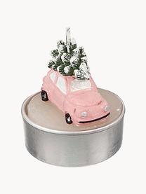 Velas tealight Car, 6 uds., Cera, Albaricoque, verde oscuro, Ø 4 x Al 6 cm