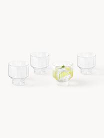 Bicchieri in vetro soffiato Angoli 4 pz, Vetro borosilicato, Trasparente, Ø 9 x Alt. 9 cm, 360 ml