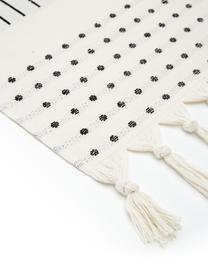 Fouta Akira, estilo boho, Reverso: afelpado, Blanco, negro, An 100 x L 180 cm