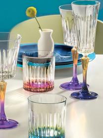Kristallen champagneglazen Gipsy met tweekleurige voet, 6 stuks, Luxion kristalglas, Transparant, geel, blauw, Ø 7 x H 23 cm