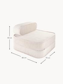 Fauteuil pliant en velours côtelé pour enfant Sugar, Velours côtelé blanc, larg. 60 x prof. 65 cm