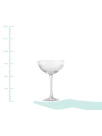 Copas pompadour de champán Serena, 6 uds., Vidrio, Transparente, blanco, Ø 12 x Al 16 cm
